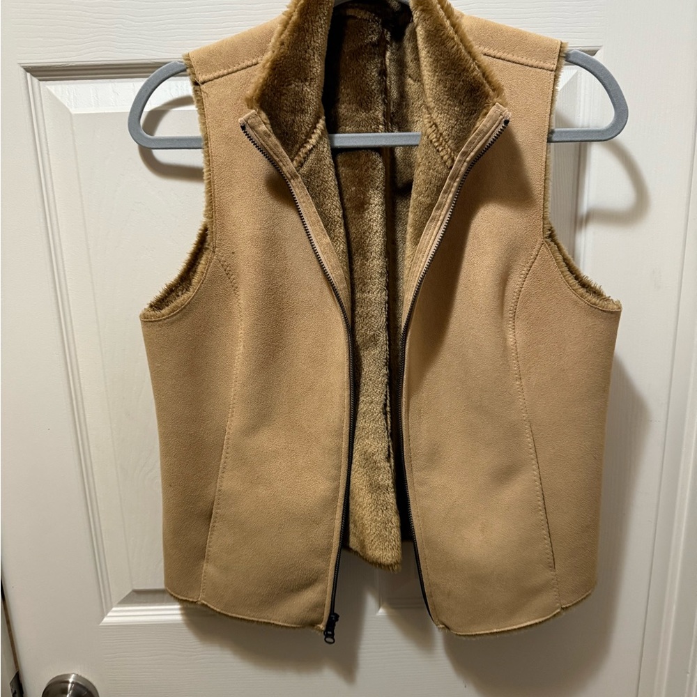 Tan Sueded Women's Vest - size 8